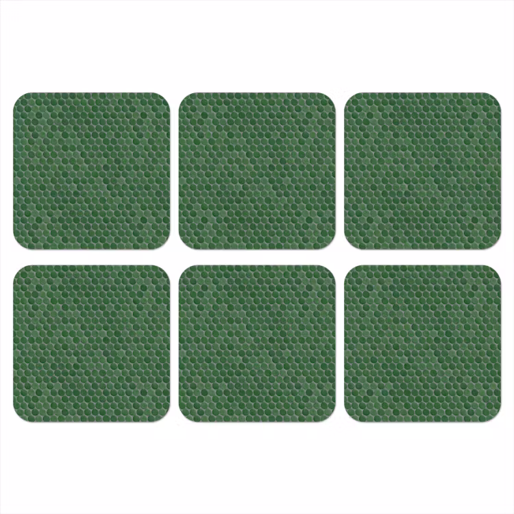 Penny - Mozaïek - Bosgroen - Green onderzetter kurk middel 366 -3d