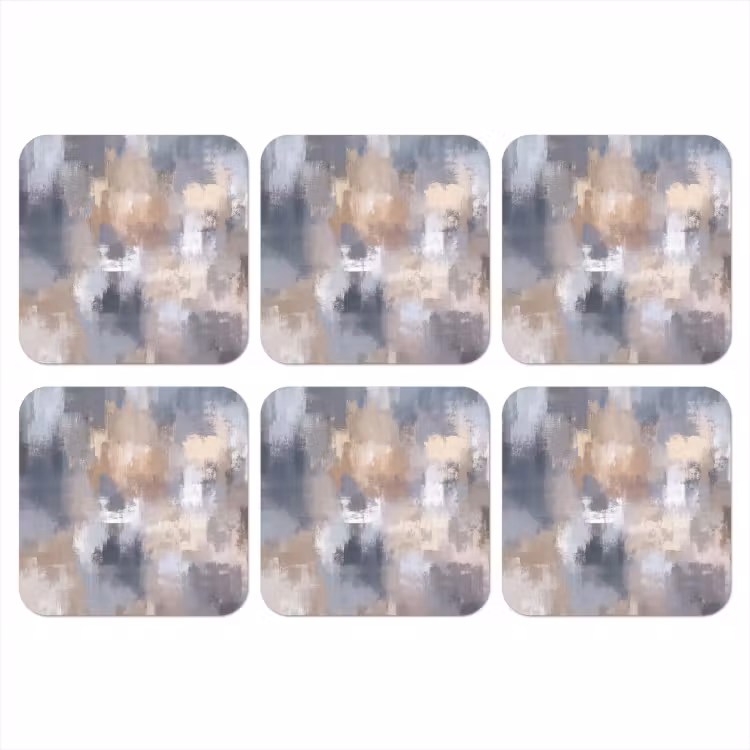 Penseelstreken - Schilderij - Beige onderzetter kurk middel -3d