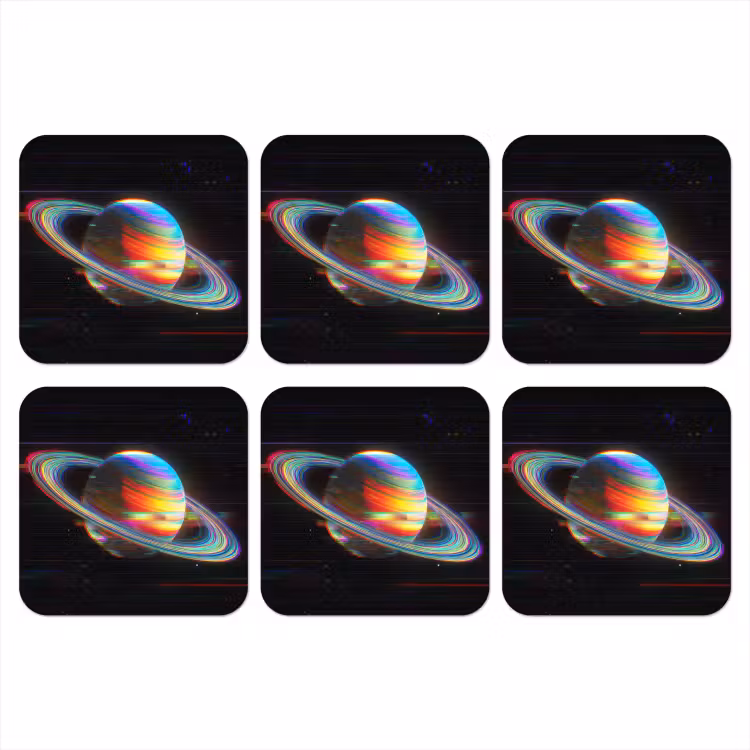 Planeet - Cirkel - Kleurrijk onderzetter kurk middel -3d