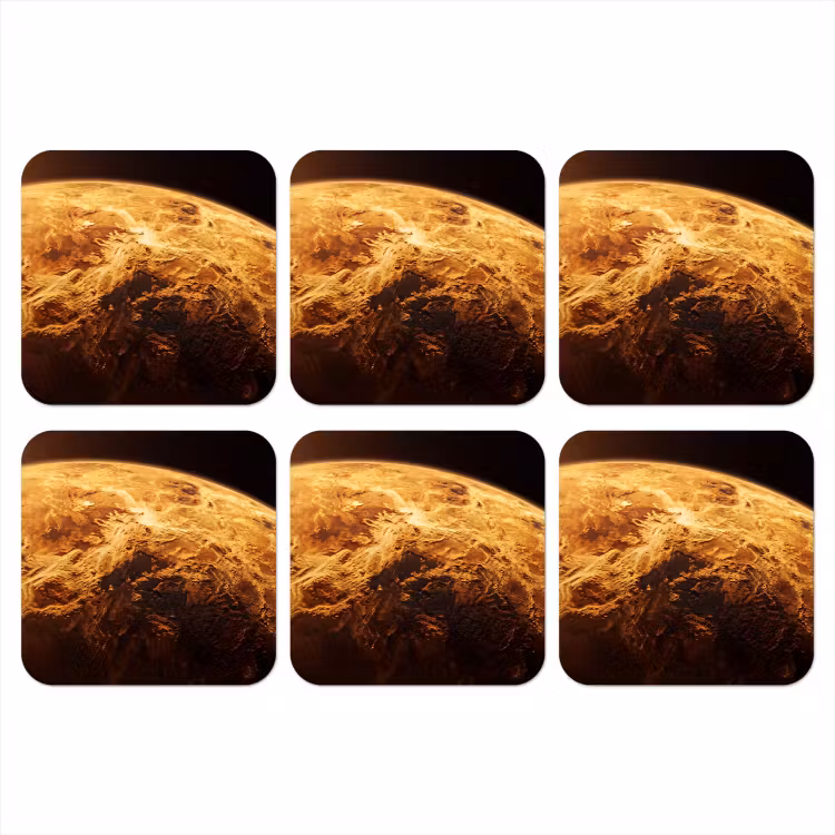 Onderzetter - Planeet - Ruimte - Oranje - Planeet - Ruimte - Oranje onderzetter kurk middel