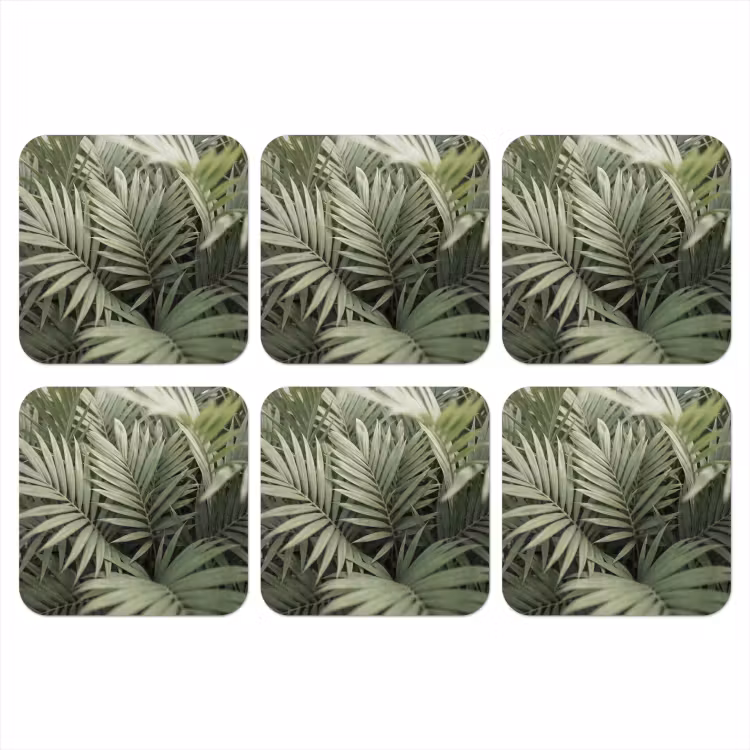 Plant - Palmbladeren - Natuur - Groen onderzetter kurk middel -3d