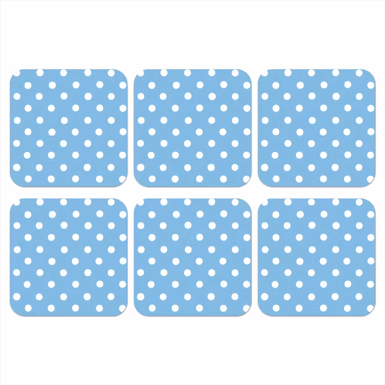 Polka - Dots - Blauw onderzetter kurk middel 366 -3d