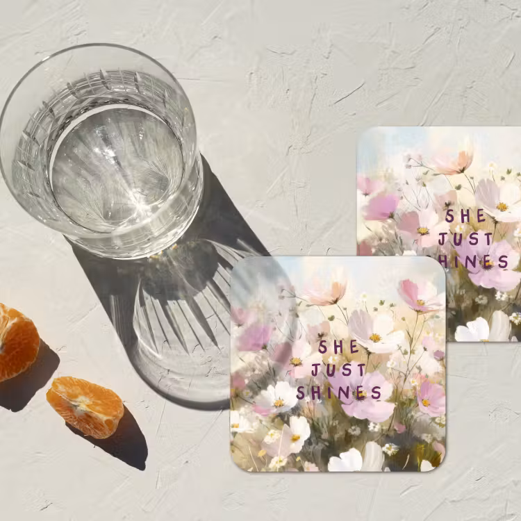 Quote - Bloemen - Schilderachtig onderzetter kurk middel -sfeer4