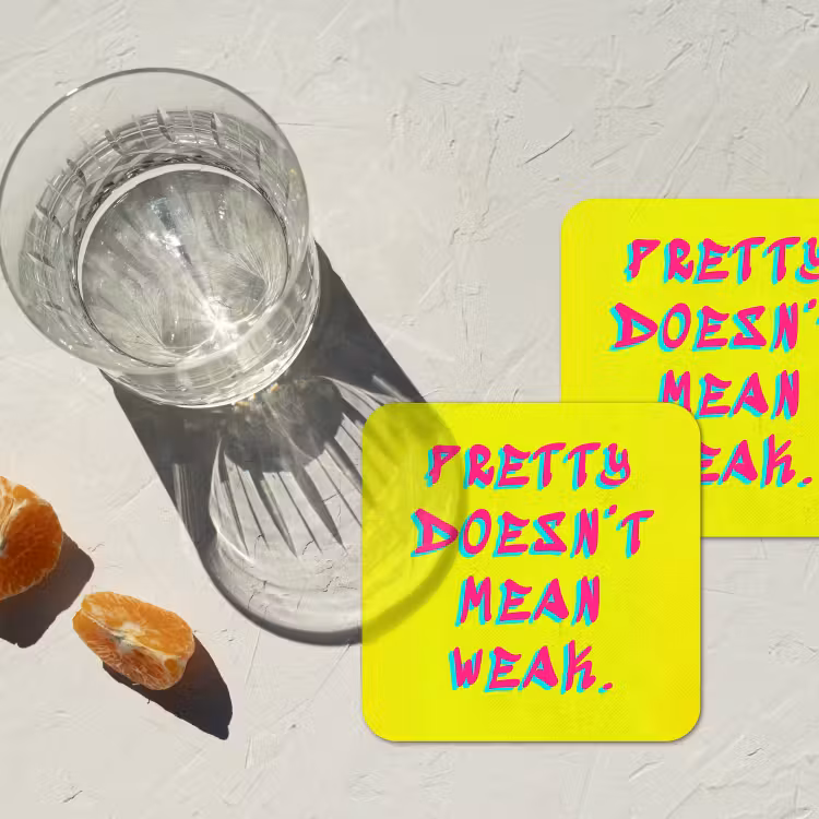 Quote - Minimalistisch - Kleurrijk onderzetter kurk middel -sfeer4