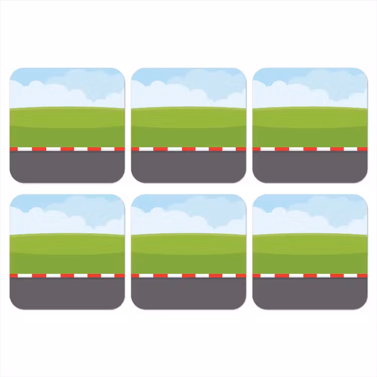 Racebaan - Illustratie - Sport - Kleurrijk onderzetter kurk middel -3d
