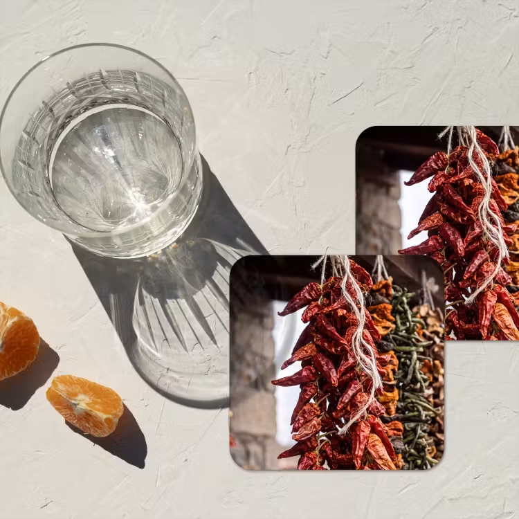 Onderzetter - Rode pepers - Eten - Rode pepers - Eten onderzetter kurk middel