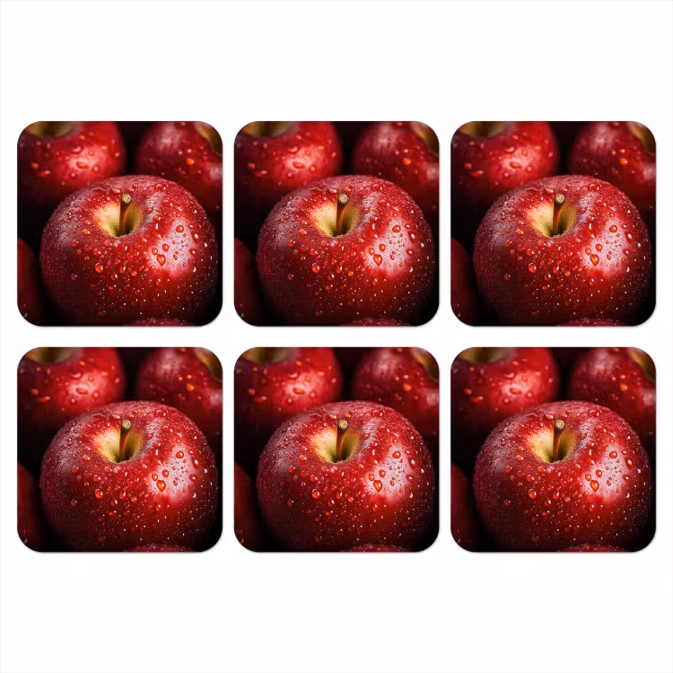 Rood - Appels - Fruit onderzetter kurk middel -3d
