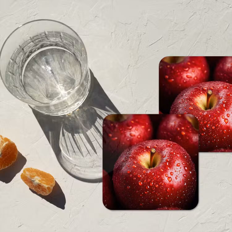 Rood - Appels - Fruit onderzetter kurk middel -sfeer4