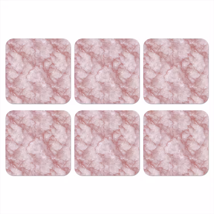 Roze - Kwartsmarmer - Aders onderzetter kurk middel 366 -3d