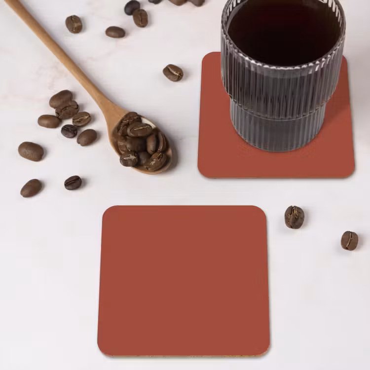 Rustic - Terracotta - Oranje onderzetter kurk middel 366 -sfeer2