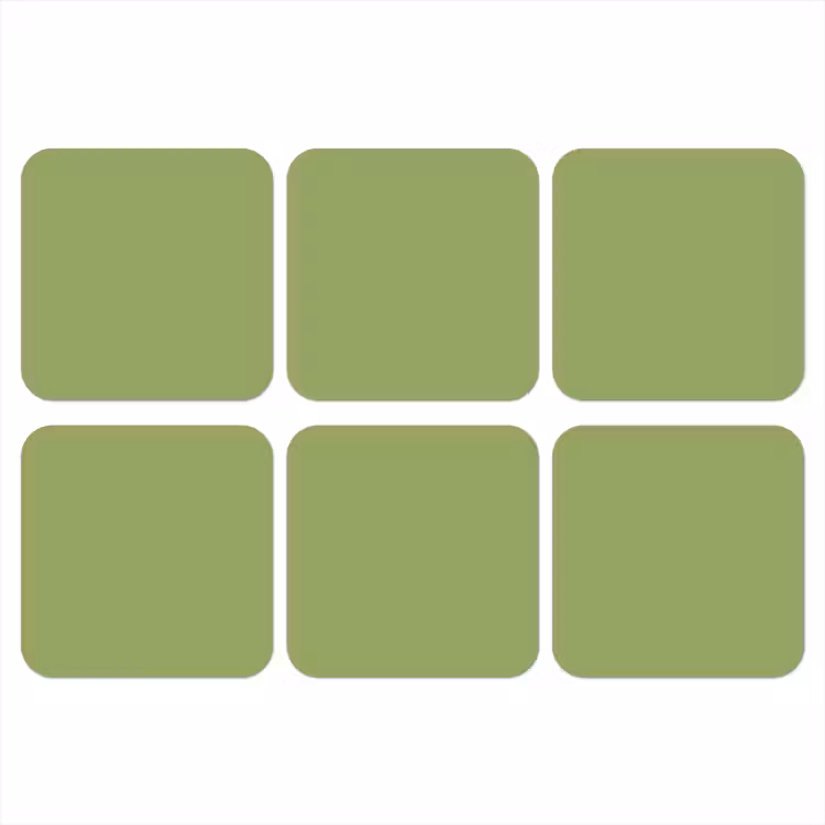 Sage - Green - Groen onderzetter kurk middel 366 -3d