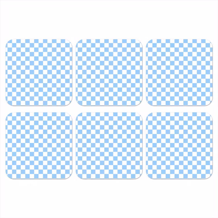 Schaakbord - Klassiek - Blauw onderzetter kurk middel 366 -3d