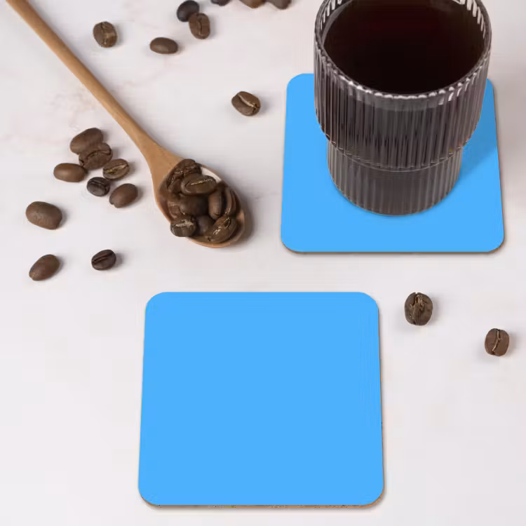 Sky - Blue - Blauw onderzetter kurk middel 366 -sfeer2