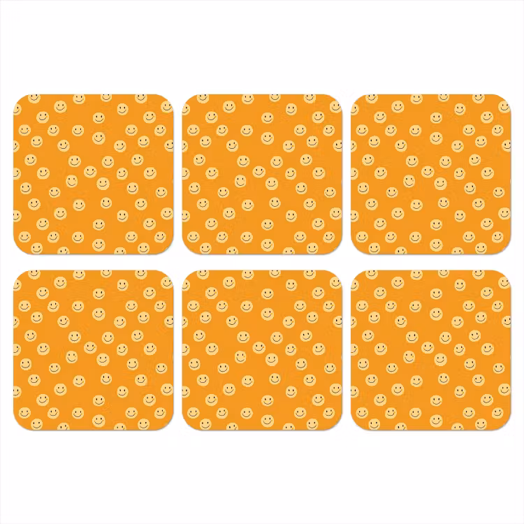 Smileys - Retro - Heel onderzetter kurk middel 366 -3d