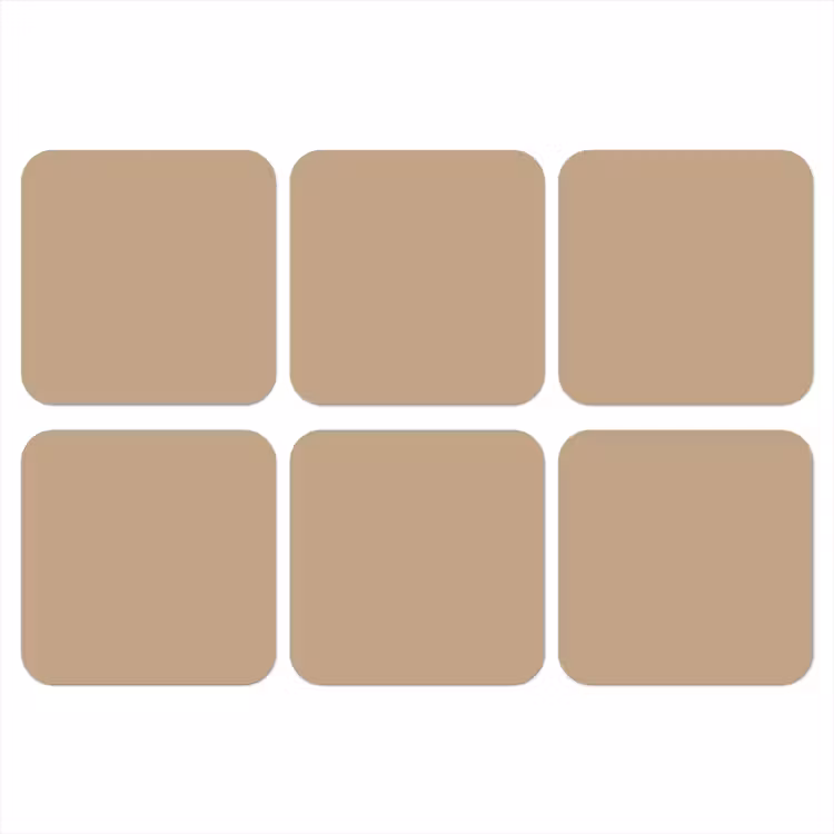 Soft - Taupe - Bruin onderzetter kurk middel 366 -3d