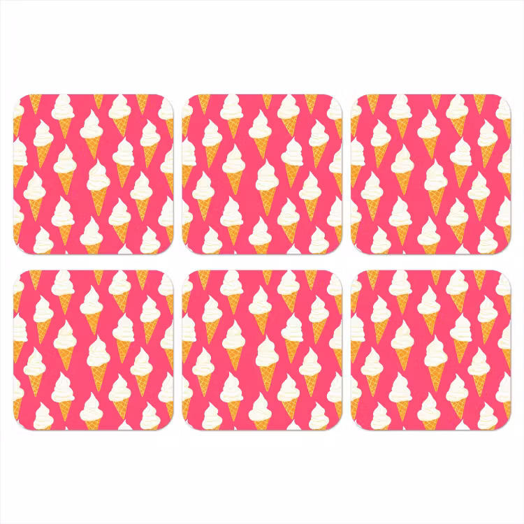 Softijs - Horentje - Roze onderzetter kurk middel 366 -3d