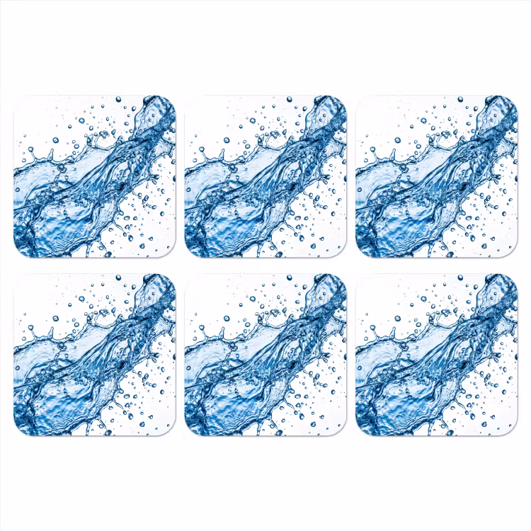 Spash - Water - Blauw onderzetter kurk middel -3d