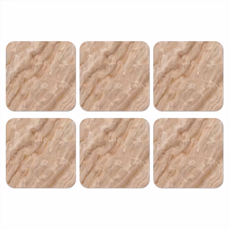 Steen - Ader - Natuur - Modern - Beige onderzetter kurk middel -3d