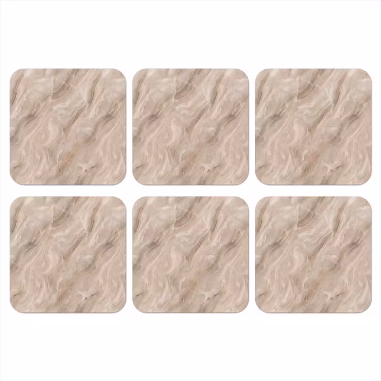 Steen - Golvend - Abstract - Beige onderzetter kurk middel -3d