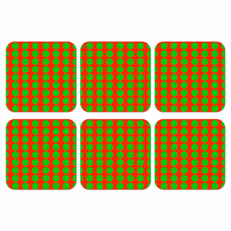 Stippen - Patroon - Groen onderzetter kurk middel 366 -3d