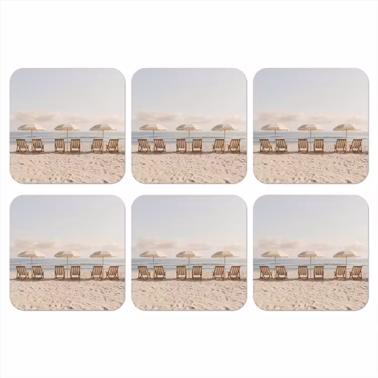 Strand - Stoelen - Parasol onderzetter kurk middel -3d