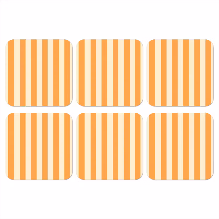 Strepen - Patroon - Oranje onderzetter kurk middel 366 -3d