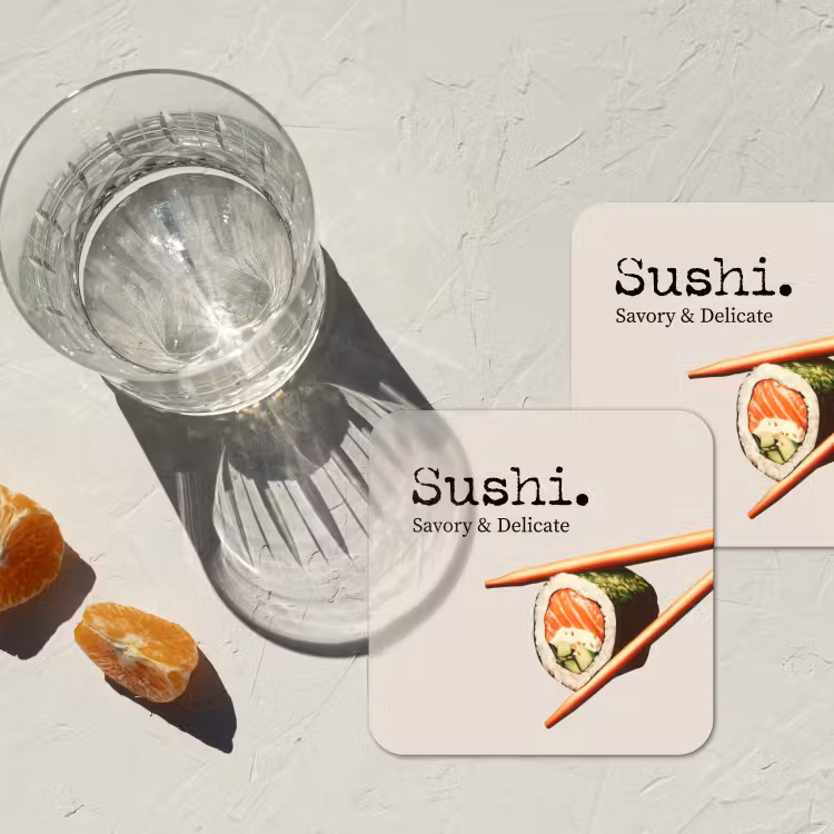 Sushi - Zalm - Rijst - Japans onderzetter kurk middel -sfeer4