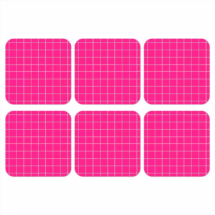 Tegels - Vierkant - Fuchsia onderzetter kurk middel 366 -3d
