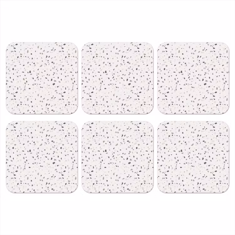 Terrazzo - Patroon - Créme onderzetter kurk middel 366 -3d