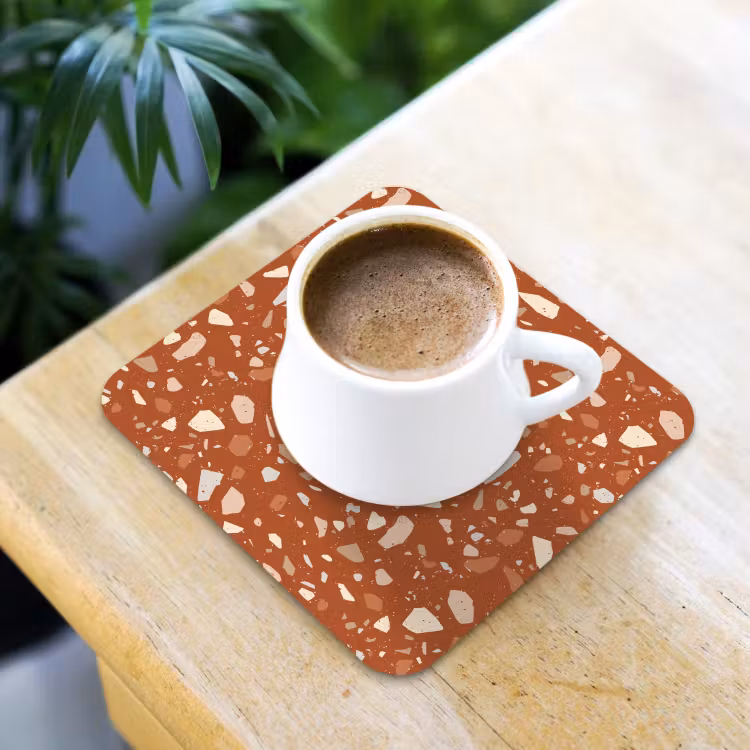 Terrazzo - Patroon - Klei onderzetter kurk middel 366 -sfeer5