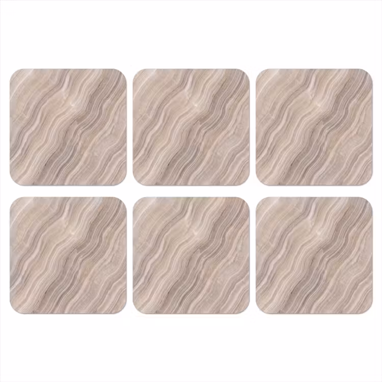 Textuur - Golvend - Abstract - Modern - Beige onderzetter kurk middel -3d