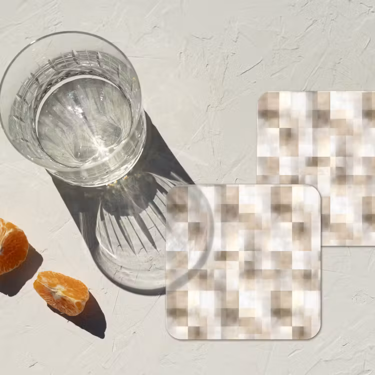Textuur - Linnen - Beige onderzetter kurk middel 366 -sfeer4