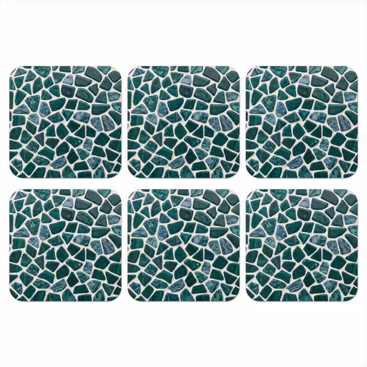 Textuur - Steen - Groen - Abstract - Patroon onderzetter kurk middel -3d