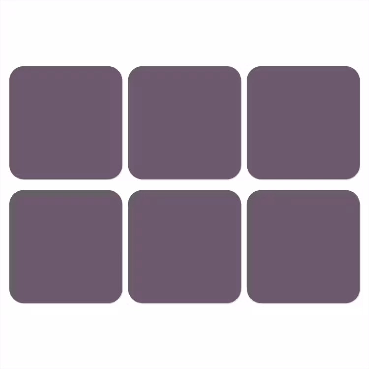 Velvet - Aubergine - Paars onderzetter kurk middel 366 -3d