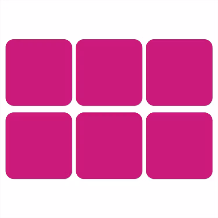 Velvet - Magenta - Roze onderzetter kurk middel 366 -3d