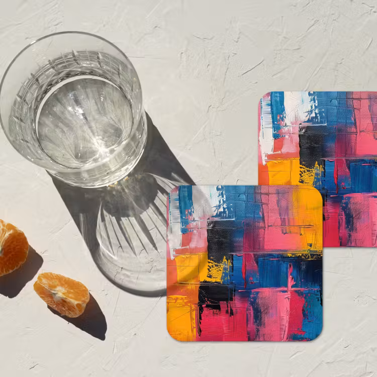 Verflook - Kunst - Modern - Abstract onderzetter kurk middel -sfeer4