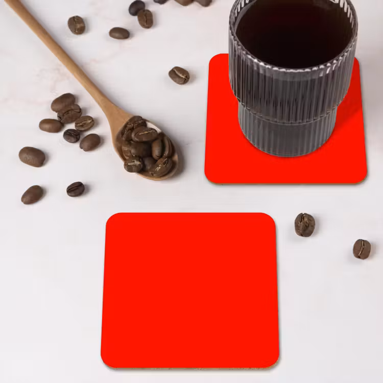Vibrant - Vermilion - Rood onderzetter kurk middel 366 -sfeer2