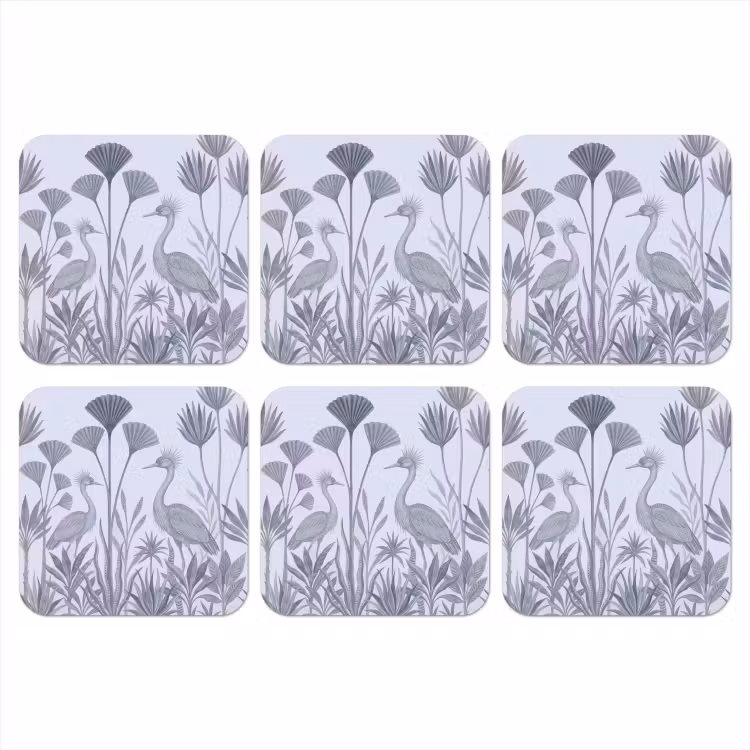 Vogel - Tropisch - Illustratie - Blauwgrijs - Natuur onderzetter kurk middel -3d