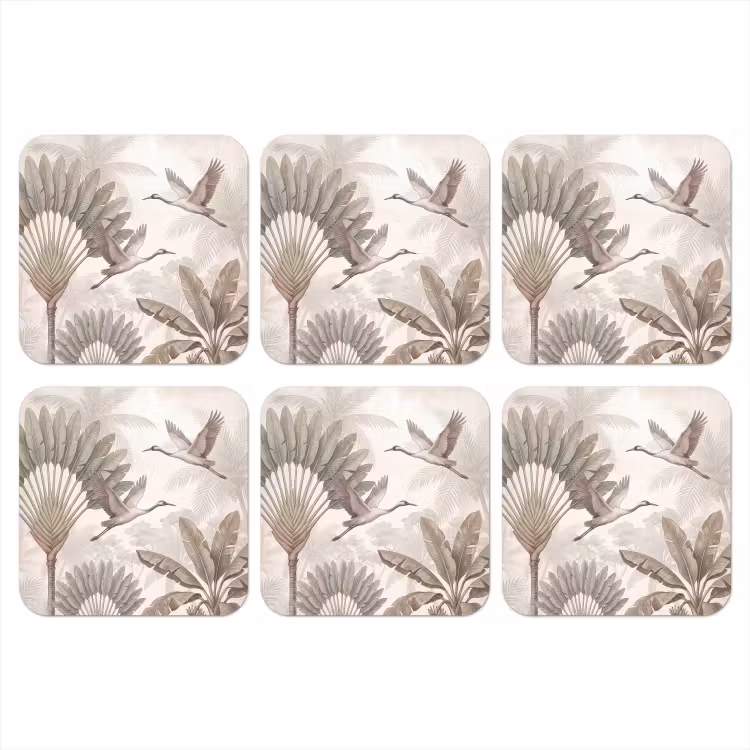 Vogel - Tropisch - Jungle - Natuur - Beige onderzetter kurk middel -3d