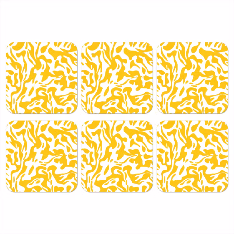 Vormen - Wit - Abstract onderzetter kurk middel -3d