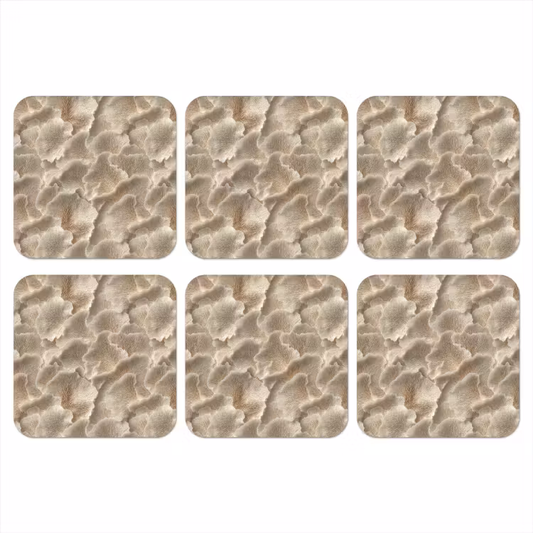 Waaierstructuren - Beige - Vezeltextuur onderzetter kurk middel 366 -3d