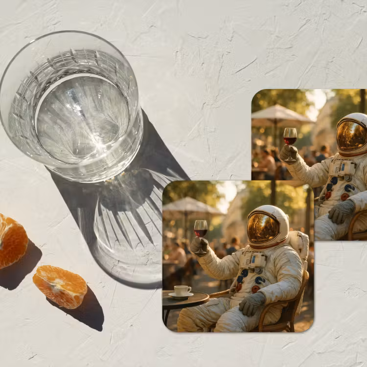 Wijn - Rood - Terras - Koffie onderzetter kurk middel -sfeer4