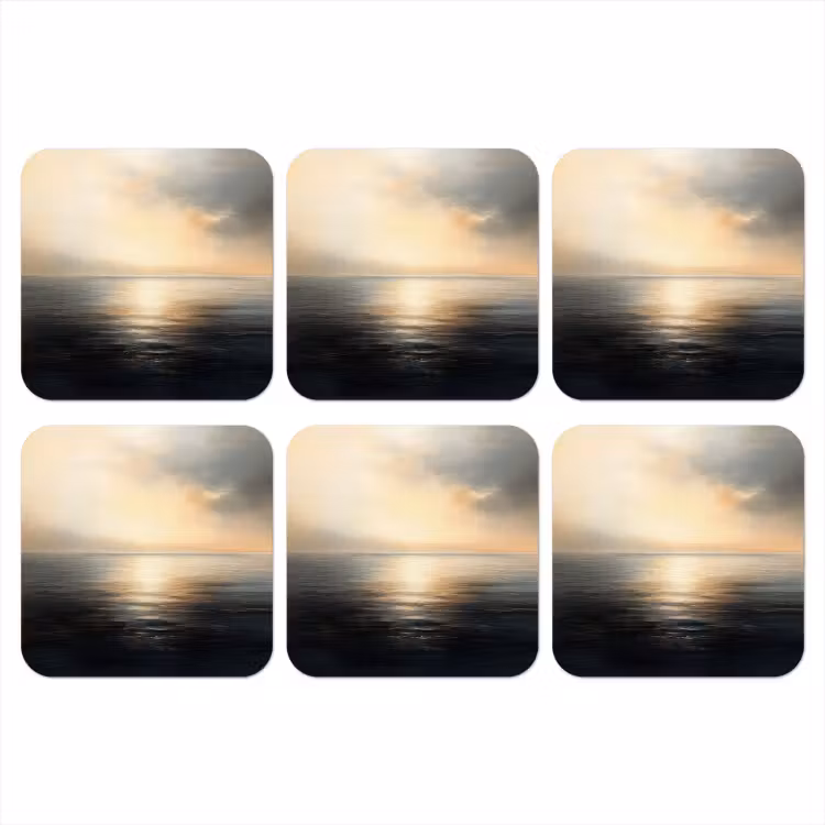 Zon - Horizon - Zee onderzetter kurk middel -3d