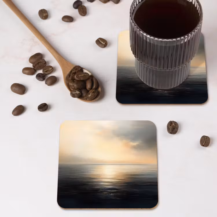 Zon - Horizon - Zee onderzetter kurk middel -sfeer2