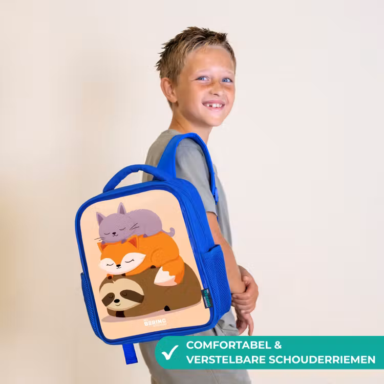 Dieren - Slapen - Samen Kinderrugzak - Blauw middel -sfeer3_NL