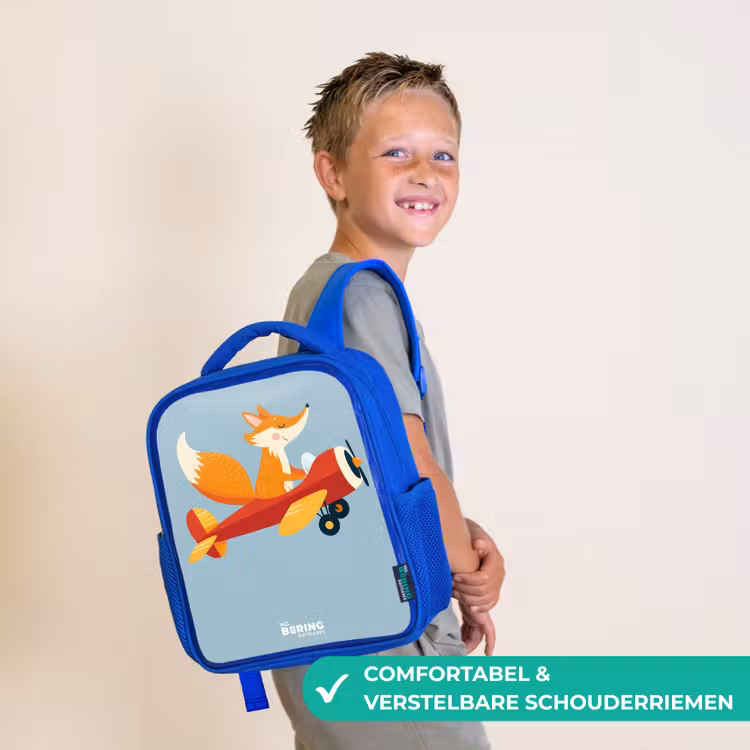 Vos - Vliegtuig -  Vliegen Kinderrugzak - Blauw middel -sfeer3_NL