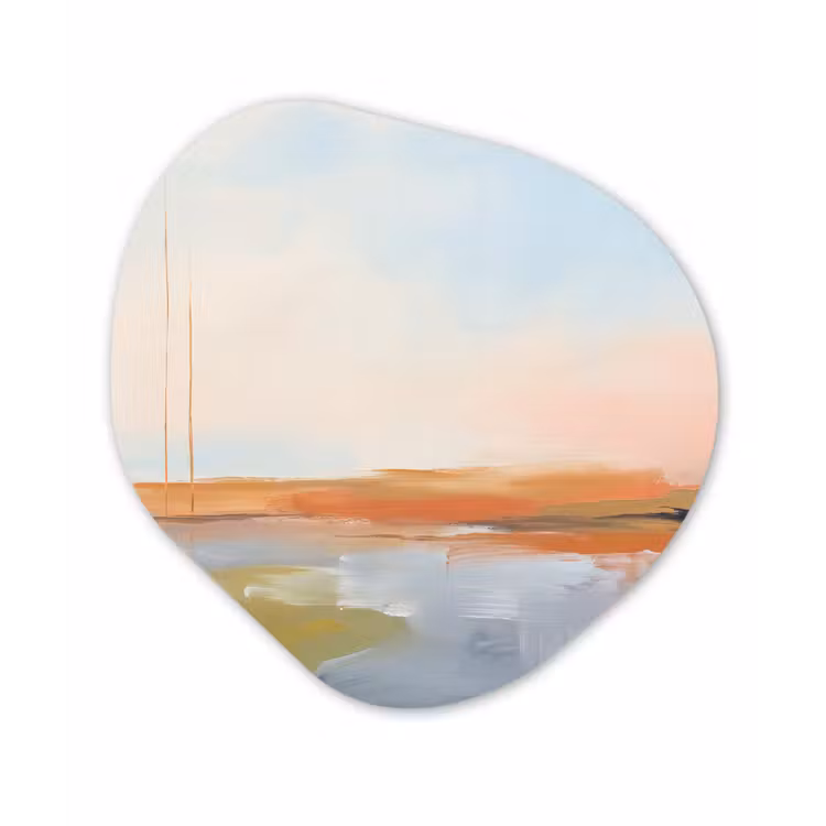 Abstract - Landschap - Horizon - Modern - Kleurrijk Wandcirkel Organisch Aluminium middel -3d