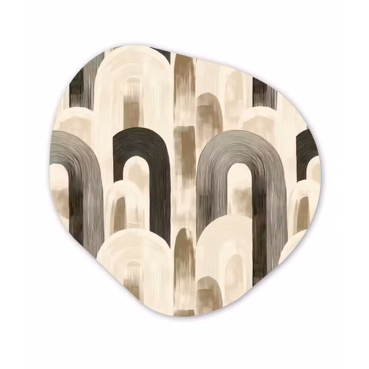 Abstract - Patroon - Bogen Wandcirkel Organisch Aluminium middel 851 -3d