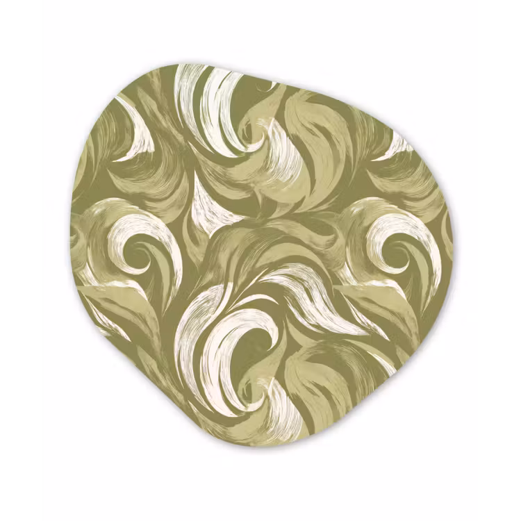 Abstract - Textuur - Groen Wandcirkel Organisch Aluminium middel 851 -3d