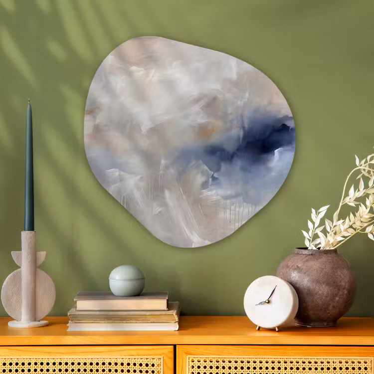 Abstract - Wolken - Sfeer - Modern - Beige Wandcirkel Organisch Aluminium middel -sfeer2